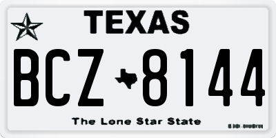 TX license plate BCZ8144