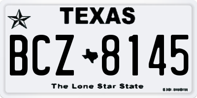 TX license plate BCZ8145