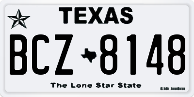 TX license plate BCZ8148