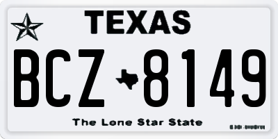 TX license plate BCZ8149