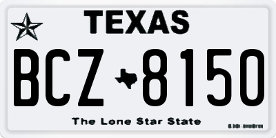 TX license plate BCZ8150