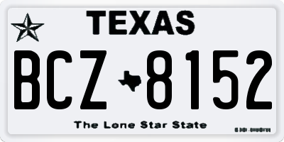 TX license plate BCZ8152