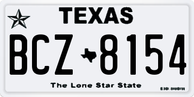TX license plate BCZ8154