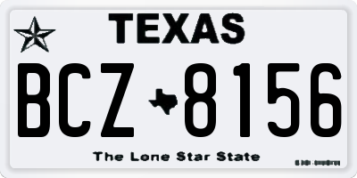 TX license plate BCZ8156