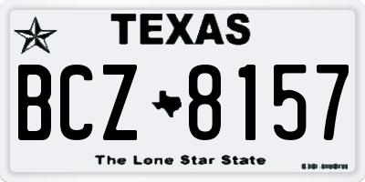 TX license plate BCZ8157