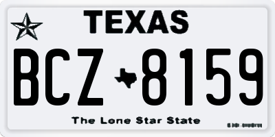 TX license plate BCZ8159