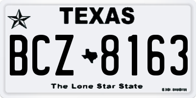 TX license plate BCZ8163