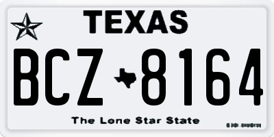 TX license plate BCZ8164