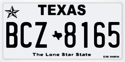 TX license plate BCZ8165