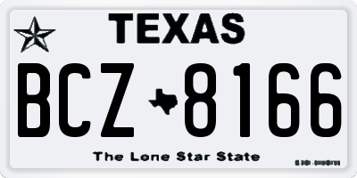 TX license plate BCZ8166