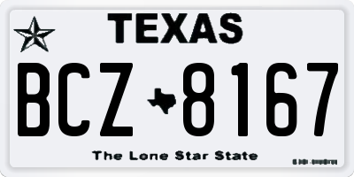TX license plate BCZ8167