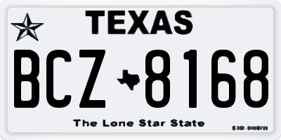 TX license plate BCZ8168