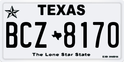 TX license plate BCZ8170
