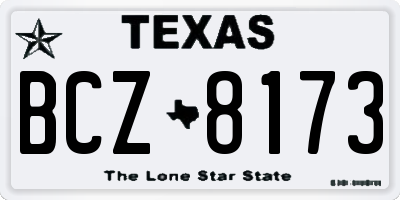 TX license plate BCZ8173