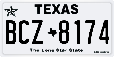 TX license plate BCZ8174