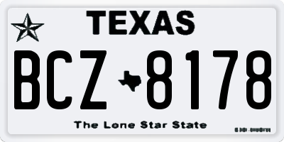 TX license plate BCZ8178