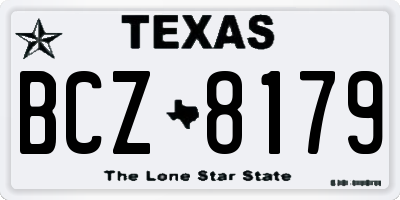 TX license plate BCZ8179