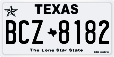 TX license plate BCZ8182