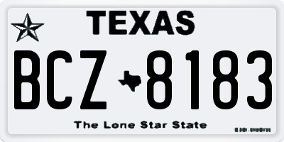 TX license plate BCZ8183