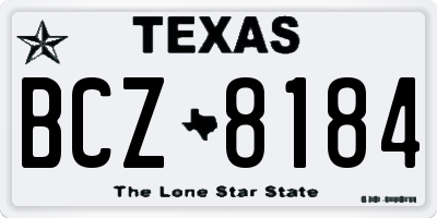 TX license plate BCZ8184