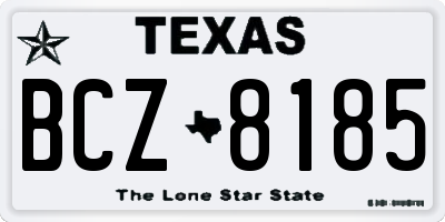 TX license plate BCZ8185