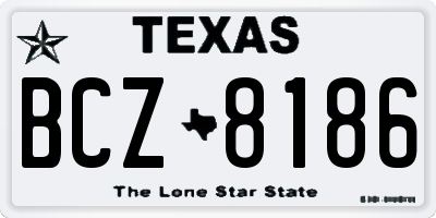 TX license plate BCZ8186