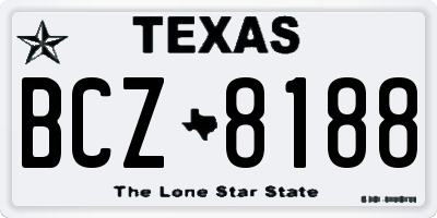 TX license plate BCZ8188