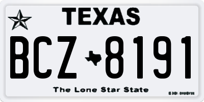 TX license plate BCZ8191