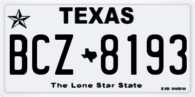 TX license plate BCZ8193