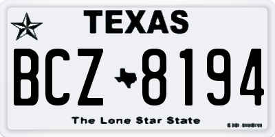 TX license plate BCZ8194