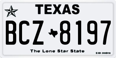 TX license plate BCZ8197