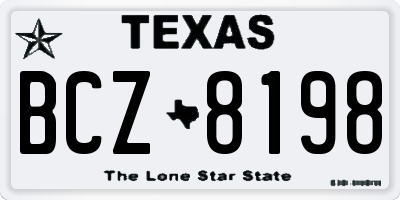 TX license plate BCZ8198