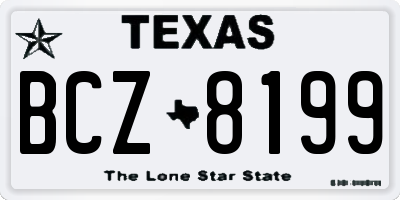 TX license plate BCZ8199