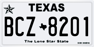 TX license plate BCZ8201