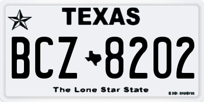 TX license plate BCZ8202