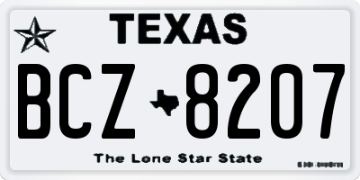 TX license plate BCZ8207