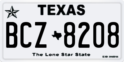 TX license plate BCZ8208