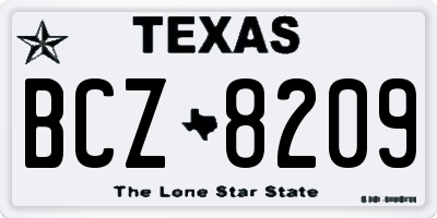 TX license plate BCZ8209
