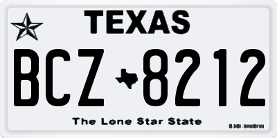 TX license plate BCZ8212