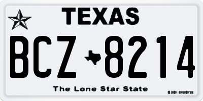 TX license plate BCZ8214