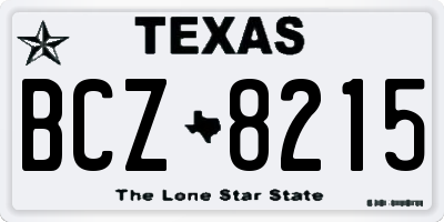 TX license plate BCZ8215
