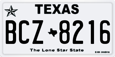TX license plate BCZ8216