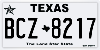 TX license plate BCZ8217