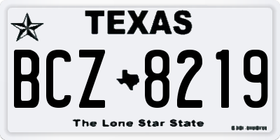 TX license plate BCZ8219
