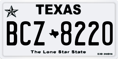 TX license plate BCZ8220