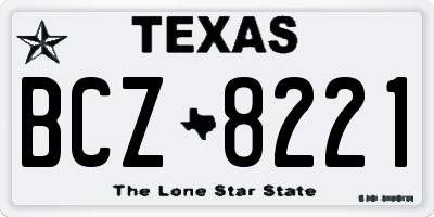 TX license plate BCZ8221