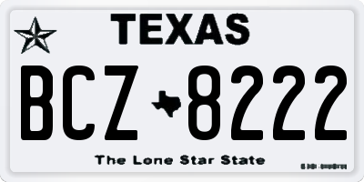 TX license plate BCZ8222