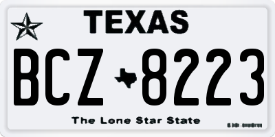 TX license plate BCZ8223