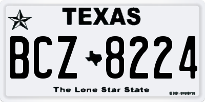 TX license plate BCZ8224