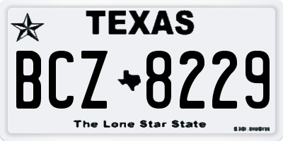 TX license plate BCZ8229